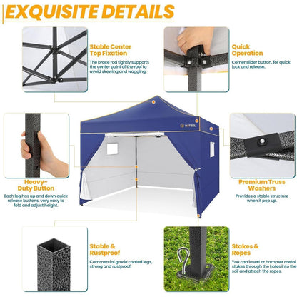 Faltpavillon 3x3 Wasserdicht Stabil Pop Up Pavillon mit