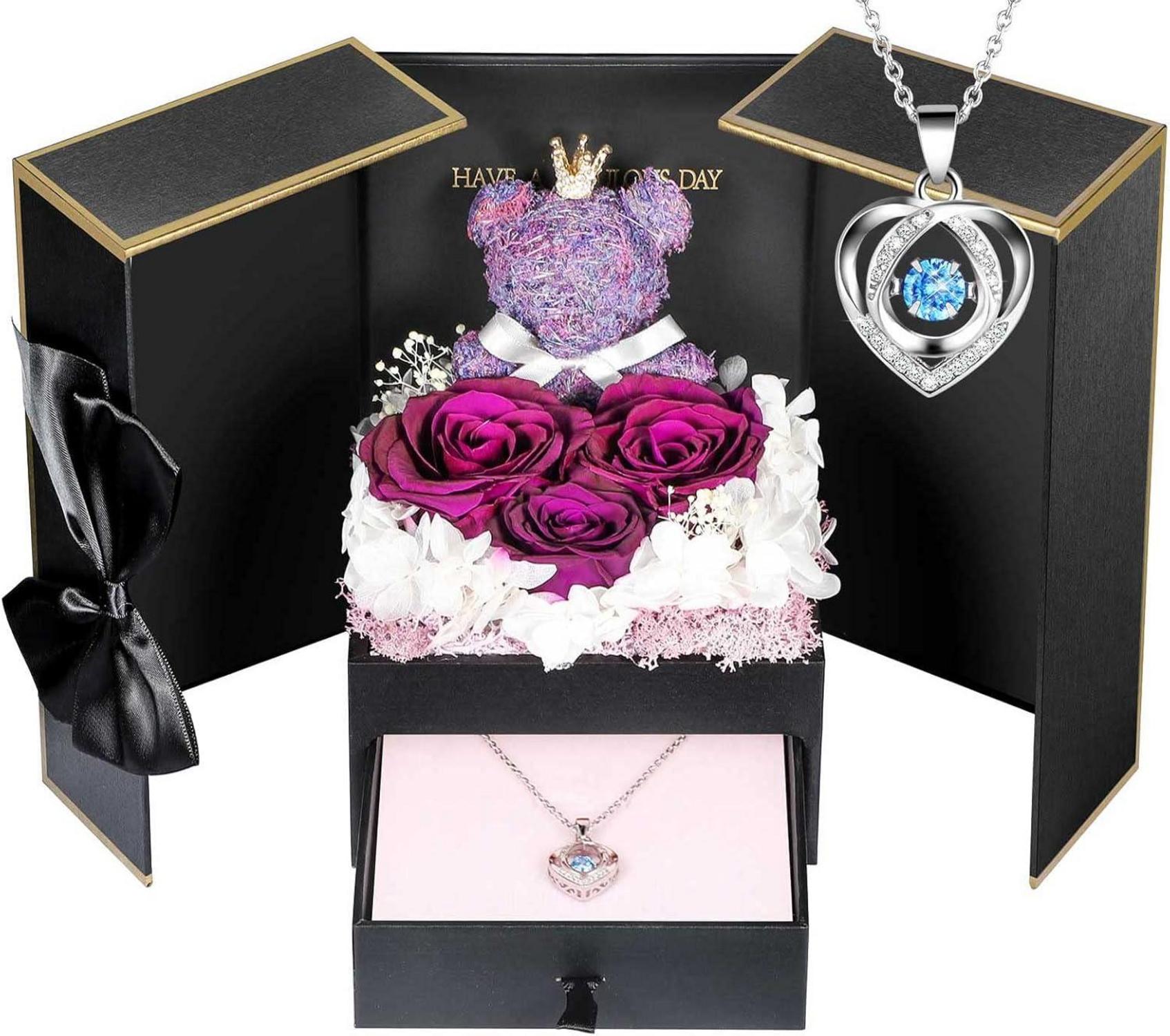 ADDWel Ewige Rosen Halskette Silber 925 in Geschenkbox