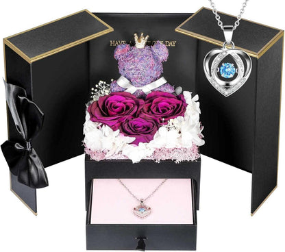 ADDWel Ewige Rosen Halskette Silber 925 in Geschenkbox