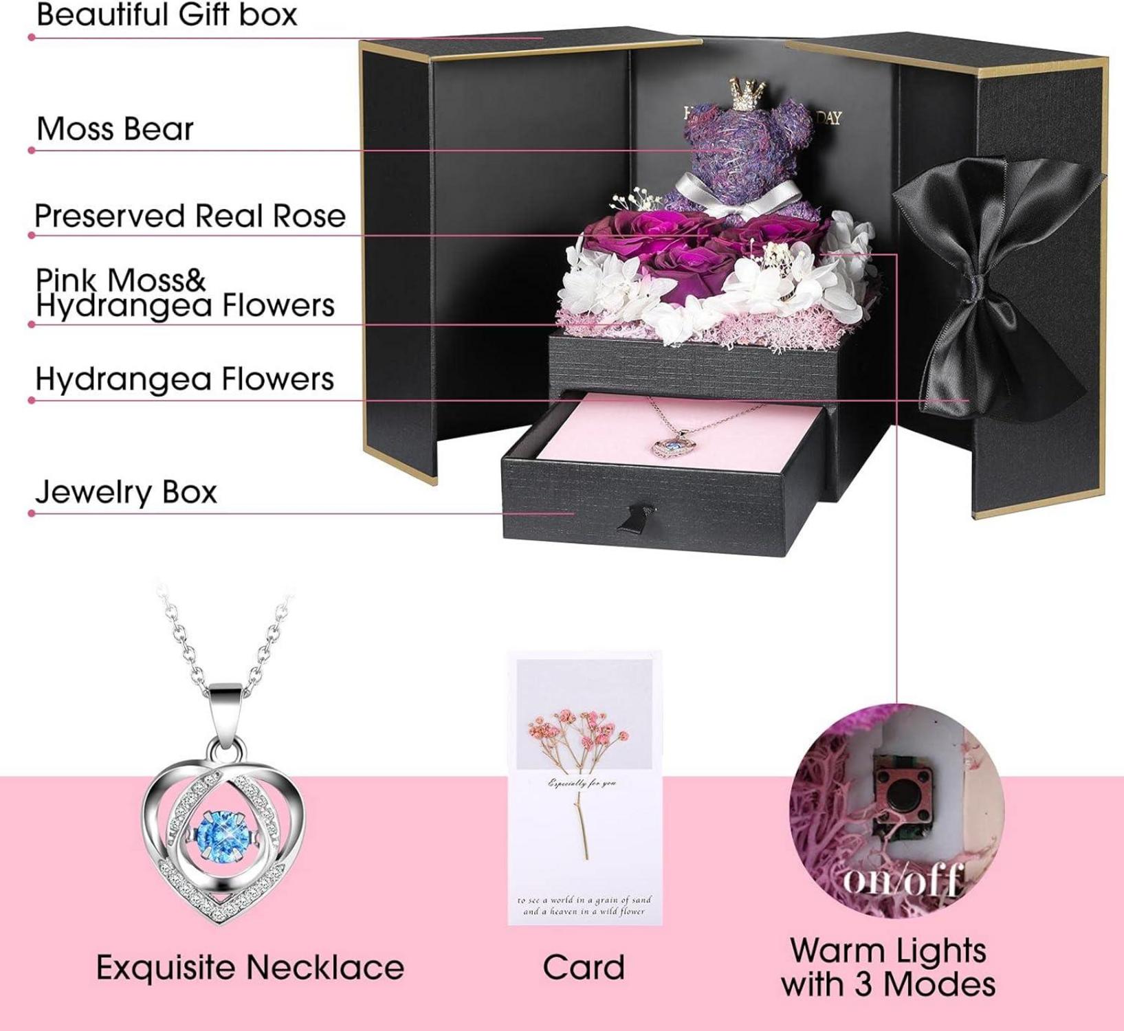ADDWel Ewige Rosen Halskette Silber 925 in Geschenkbox