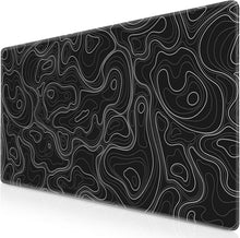 XXL Gaming Mauspad 900x400mm Schwarz Topographisch Vernähte Kanten