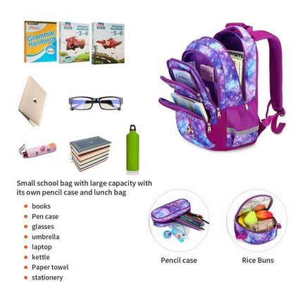Kinderrucksack Meerjungfrau 3er-Set Lila