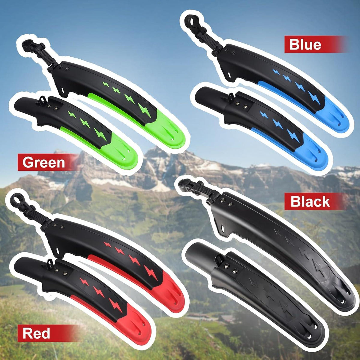Fahrrad Schutzblech Set 24-29 Zoll Volle-Cover MTB Road Mountain Bike Schwarz