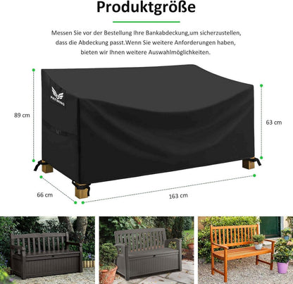 Gartenbank Schutzhülle 600D Oxford Wasserdicht 185x69x65/96cm