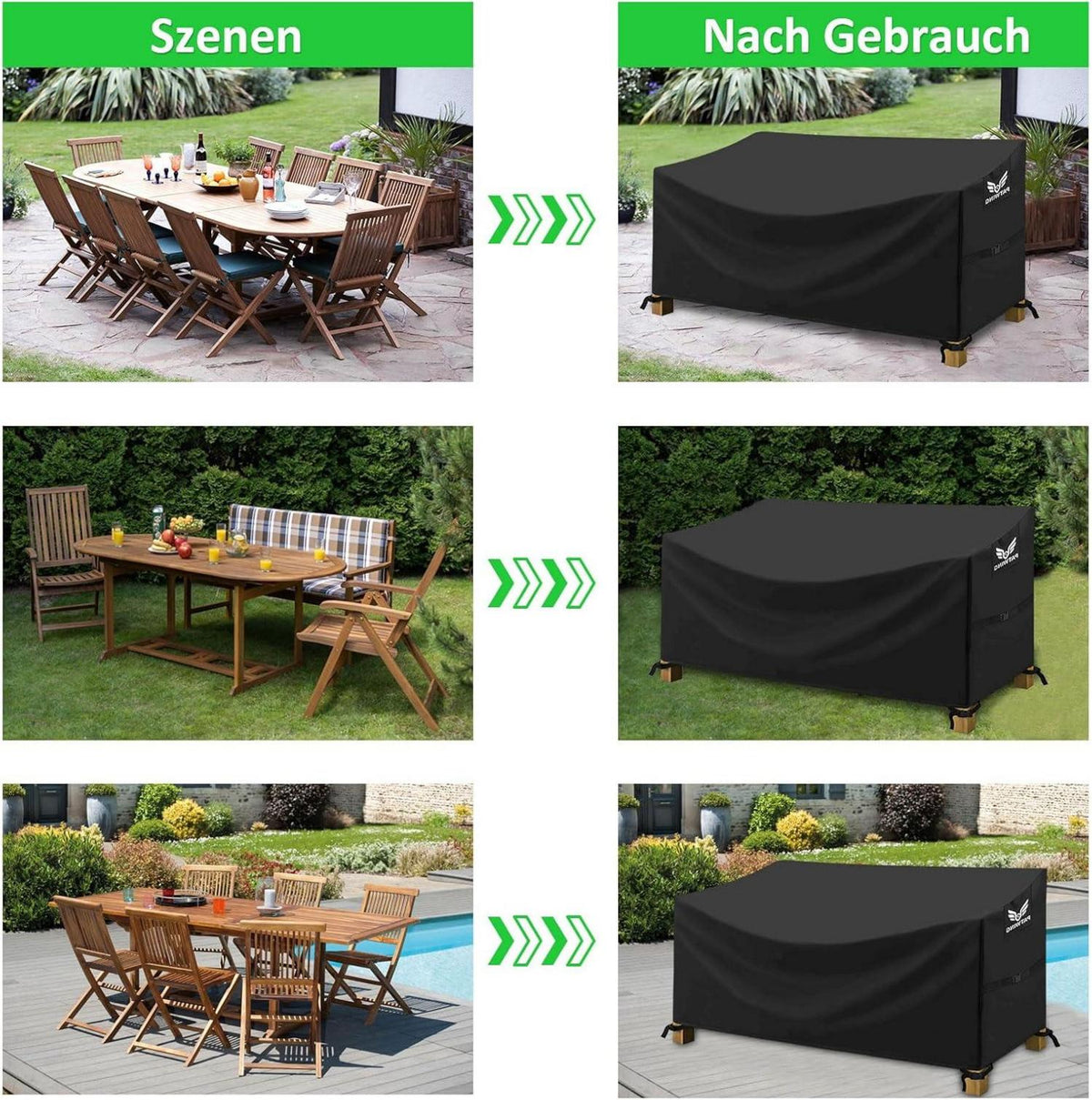 Schutzhülle für Gartenbank 600D Oxford Wasserdicht 134x66x63/89cm