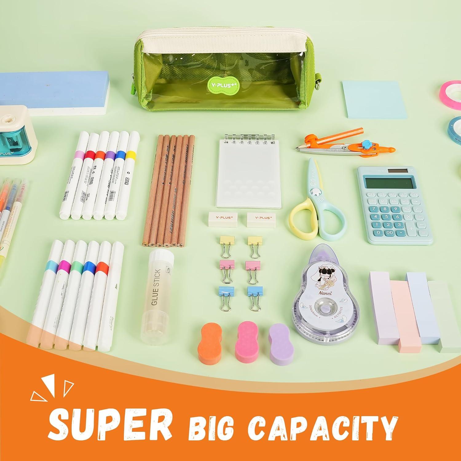 YPLUS Federmäppchen Mädchen - Großzügiges Schulmaterial Set