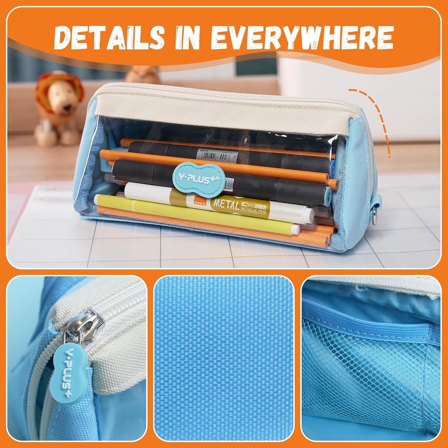 YPLUS Federmäppchen Mädchen Schulmaterialien Kosmetiktasche Blau