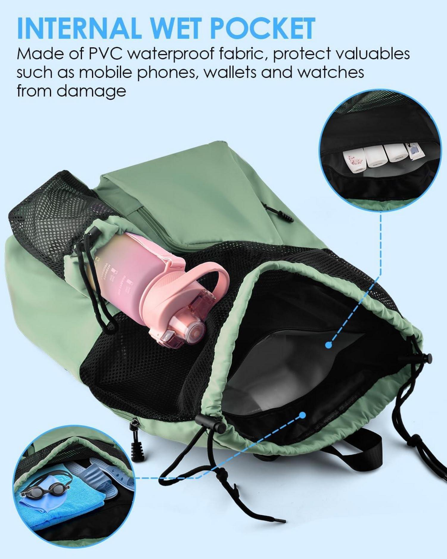 Schwimmtasche Strandtasche Mesh-Rucksack Kordelzug