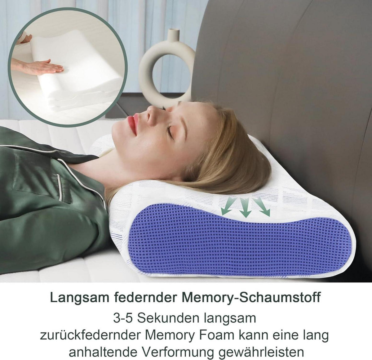 Nackenkissen Kopfkissen Memory Foam Höheneinstellbares Orthopädisches