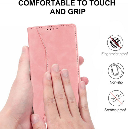 Handyhülle Samsung Galaxy A15 4G/5G Premium Leder Case RFID Schutz Rosa