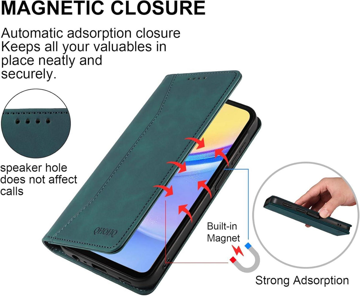 QHOHQ Samsung Galaxy A15 4G/5G Handyhülle mit Panzerfolie