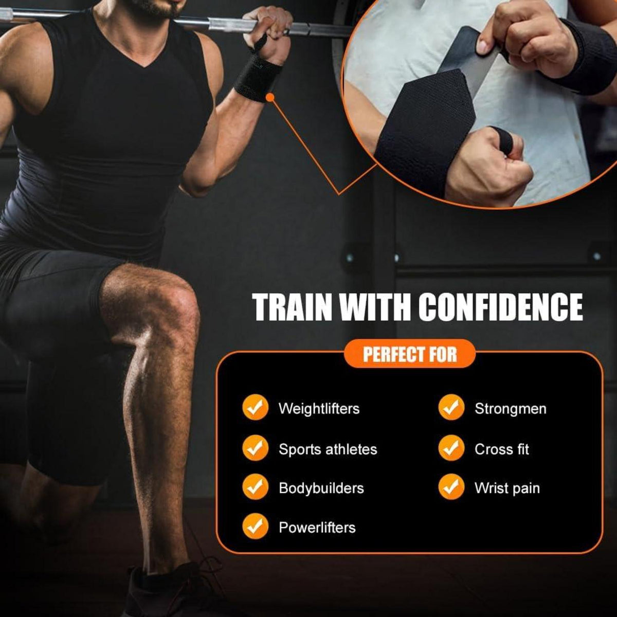 Handgelenk Bandage für Fitness und Sport, Atmungsaktiv und stabil