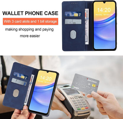 Handyhülle Samsung Galaxy A15 4G/5G Leder Schutzhülle Panzerfolie