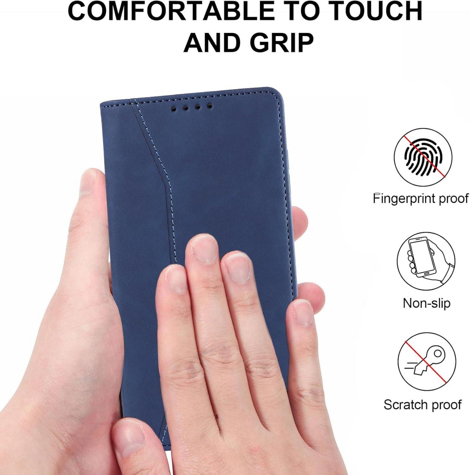 Handyhülle Samsung Galaxy A15 4G/5G Leder Schutz RFID Magnet Flip Tasche