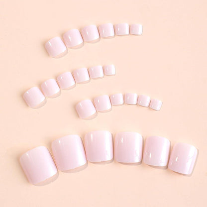 24 Rosa Acrylnagel-Set mit Kleber – French Press Nägel