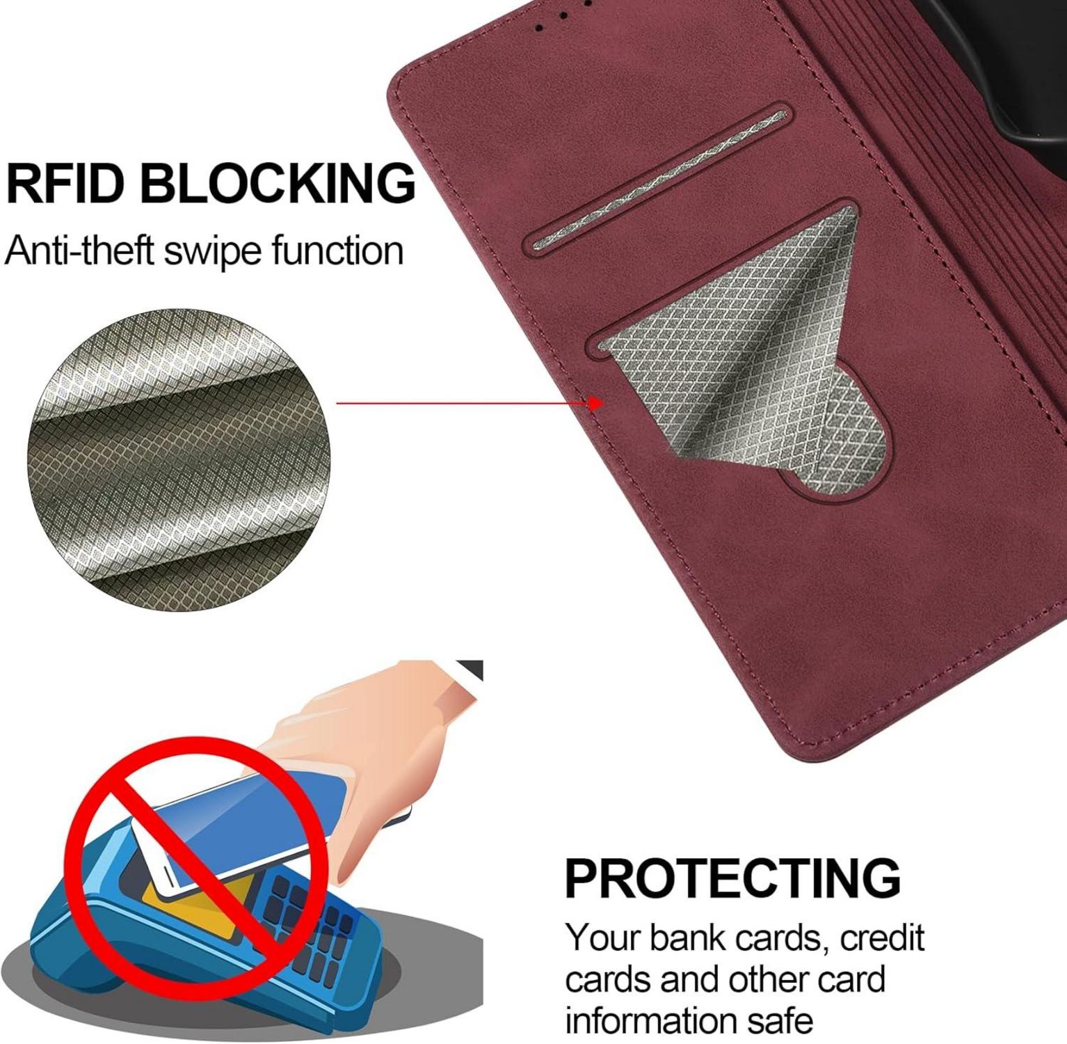 Handyhülle Samsung Galaxy A15 4G/5G Leder Flip Case Panzerfolie