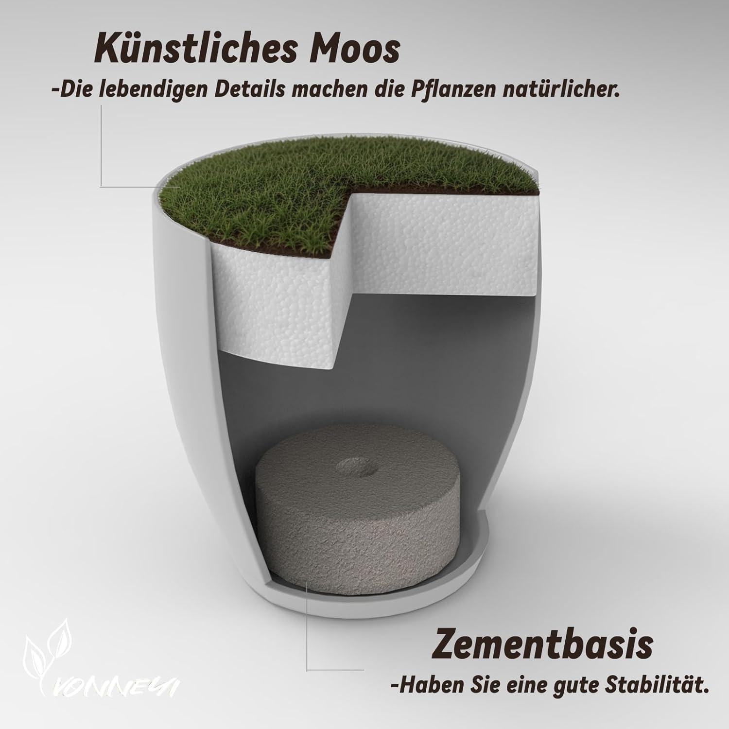 Künstliche Mini Kunstpflanzen Set für Zuhause Büro Deko