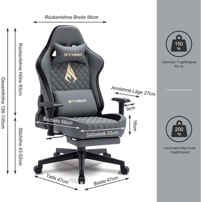Symino Gaming Stuhl - Ergonomisch, 200kg