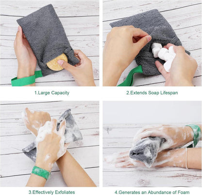 6er Pack Nylon Seifensäckchen für Dusche | Exfoliating Peeling