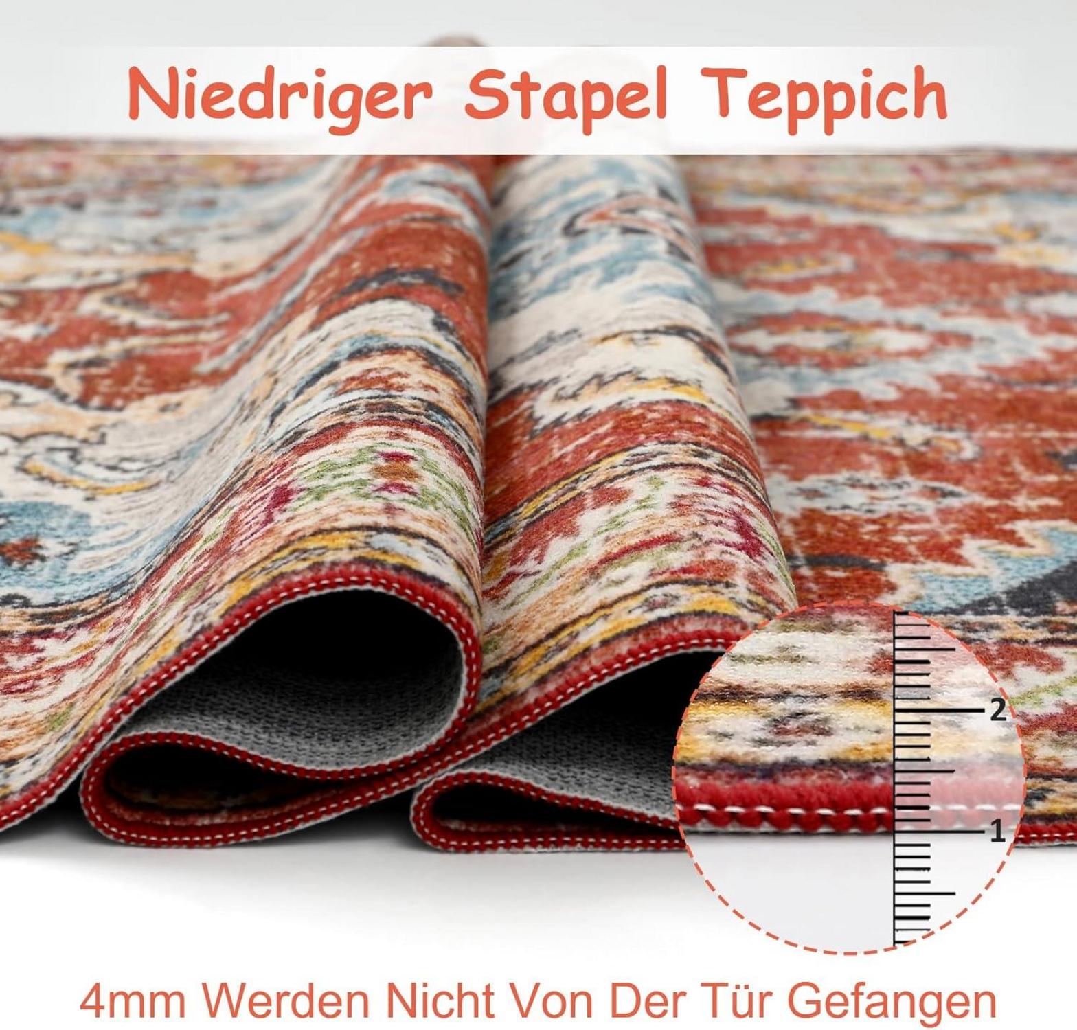 Boho Teppich Vintage Design Waschbar Schlafzimmer Wohnzimmer