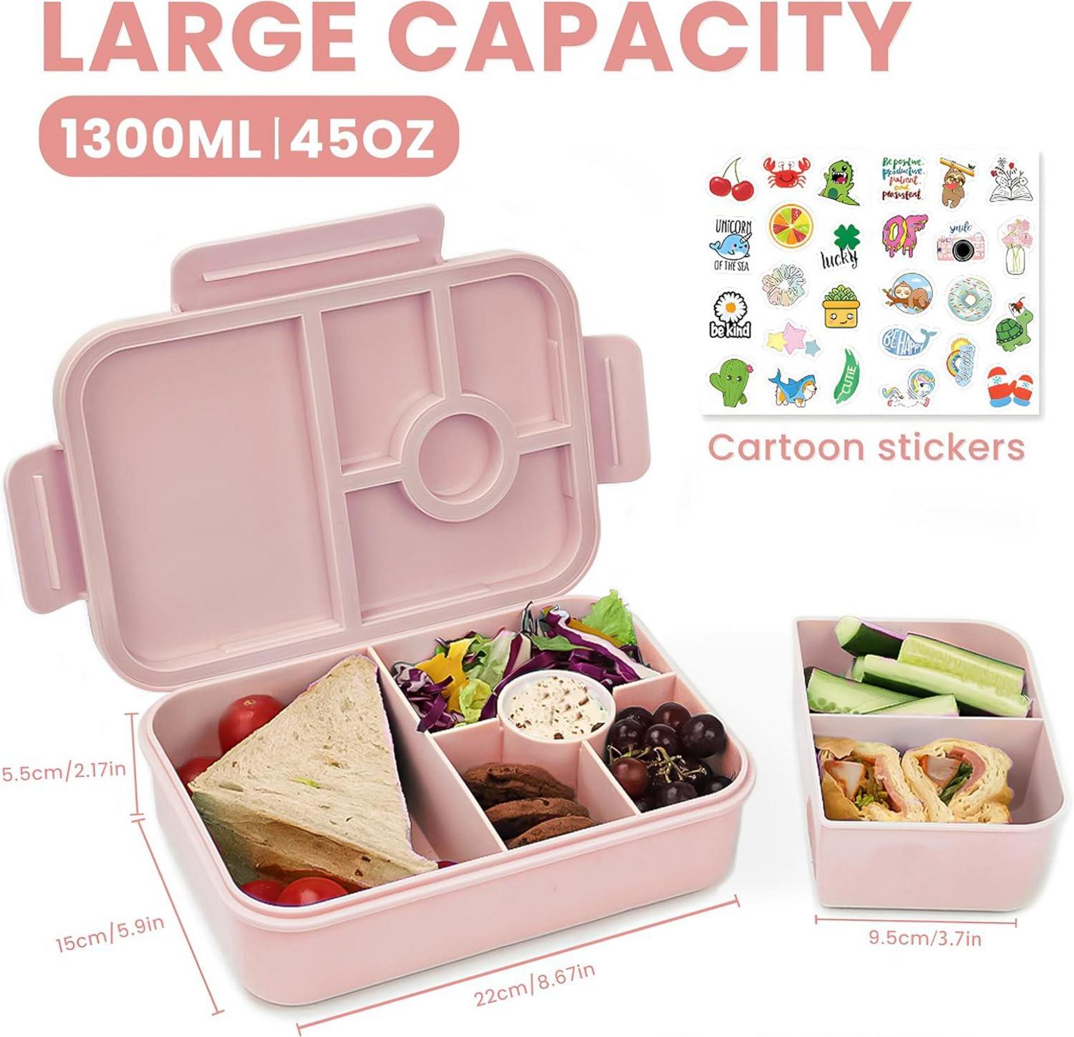 Bugucat Brotdose Kinder 1300ML Auslaufsicher 3PCS - Lunchbox