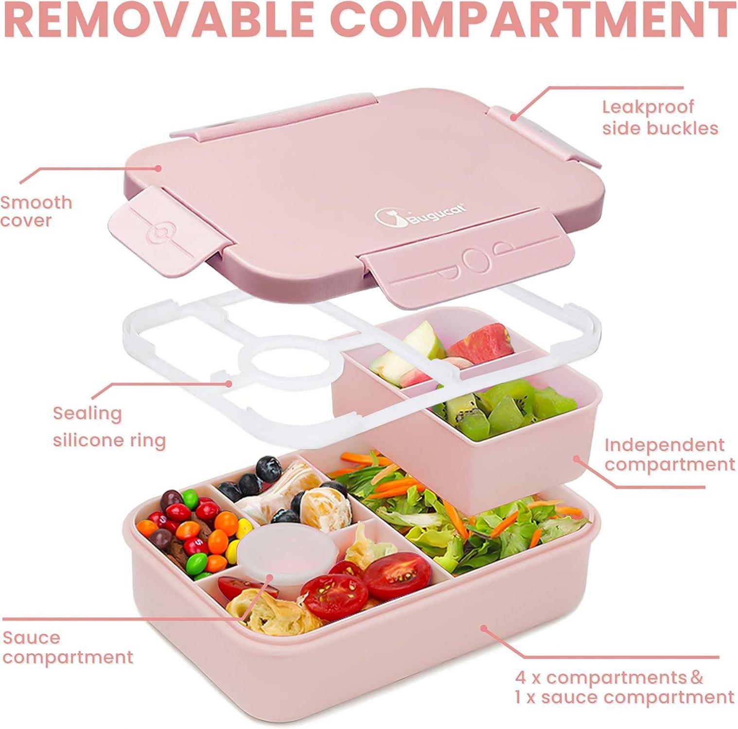 Auslaufsichere Brotdose mit Fächern 1300ml, Lunchbox für Kinder und