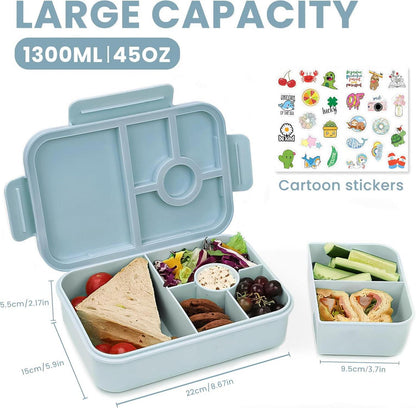 Lunchbox Kinder 1300ml Auslaufsicher Bento Box 4 Fächer
