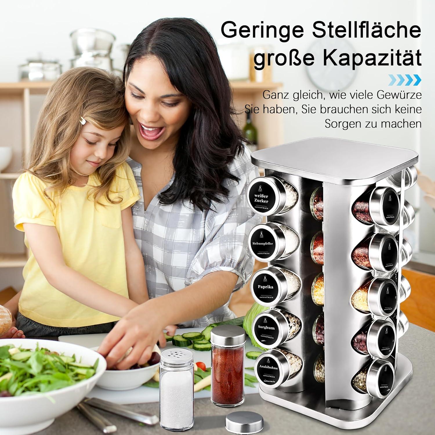 SAEIV Rotation Gewürzregal Stehend 20 Gläser Organizer