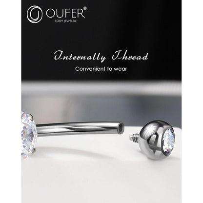OUFER Bauchnabelpiercing Titan 14G 10mm mit Tropfen Anhänger
