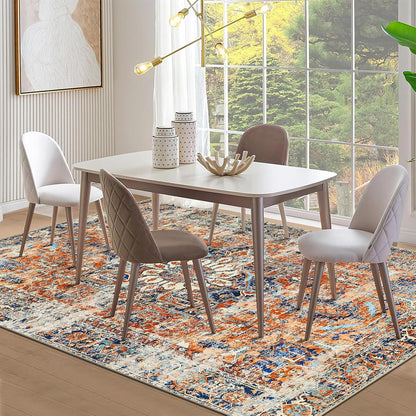 WONGS BEDDING Boho Teppich Orange Waschbar Weich Rutschfest Vintage 160x230cm