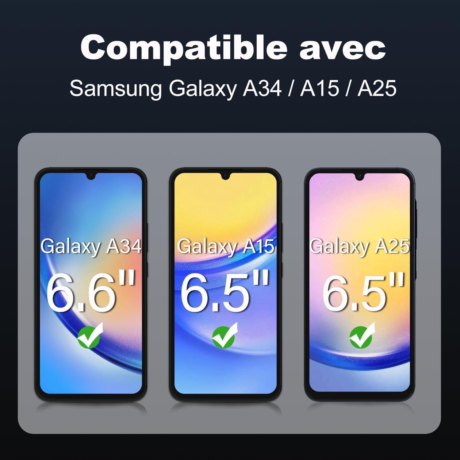 Panzerfolie Samsung Galaxy A15 6,5 Zoll 3er Pack 9H Härte