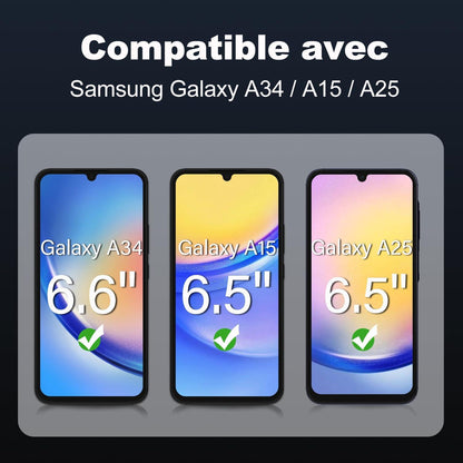 Panzerfolie Samsung Galaxy A15 6,5 Zoll 3er Pack 9H Härte