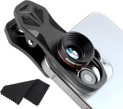 25x Makroobjektiv Handy Clip-On - Hochwertige Makrolinse Smartphone