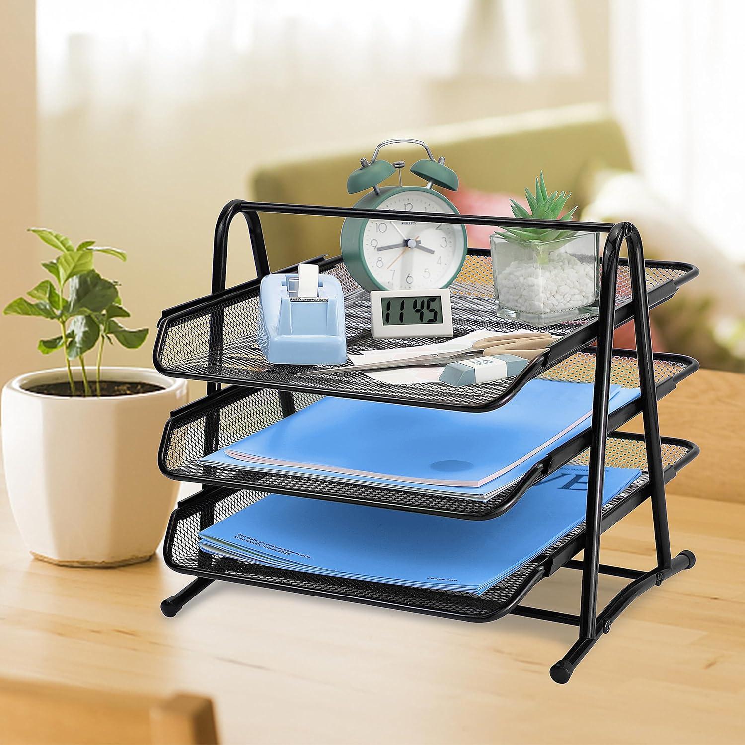 Schiebe-Briefablage Aktenablage Schreibtisch Papierablage Organizer A4