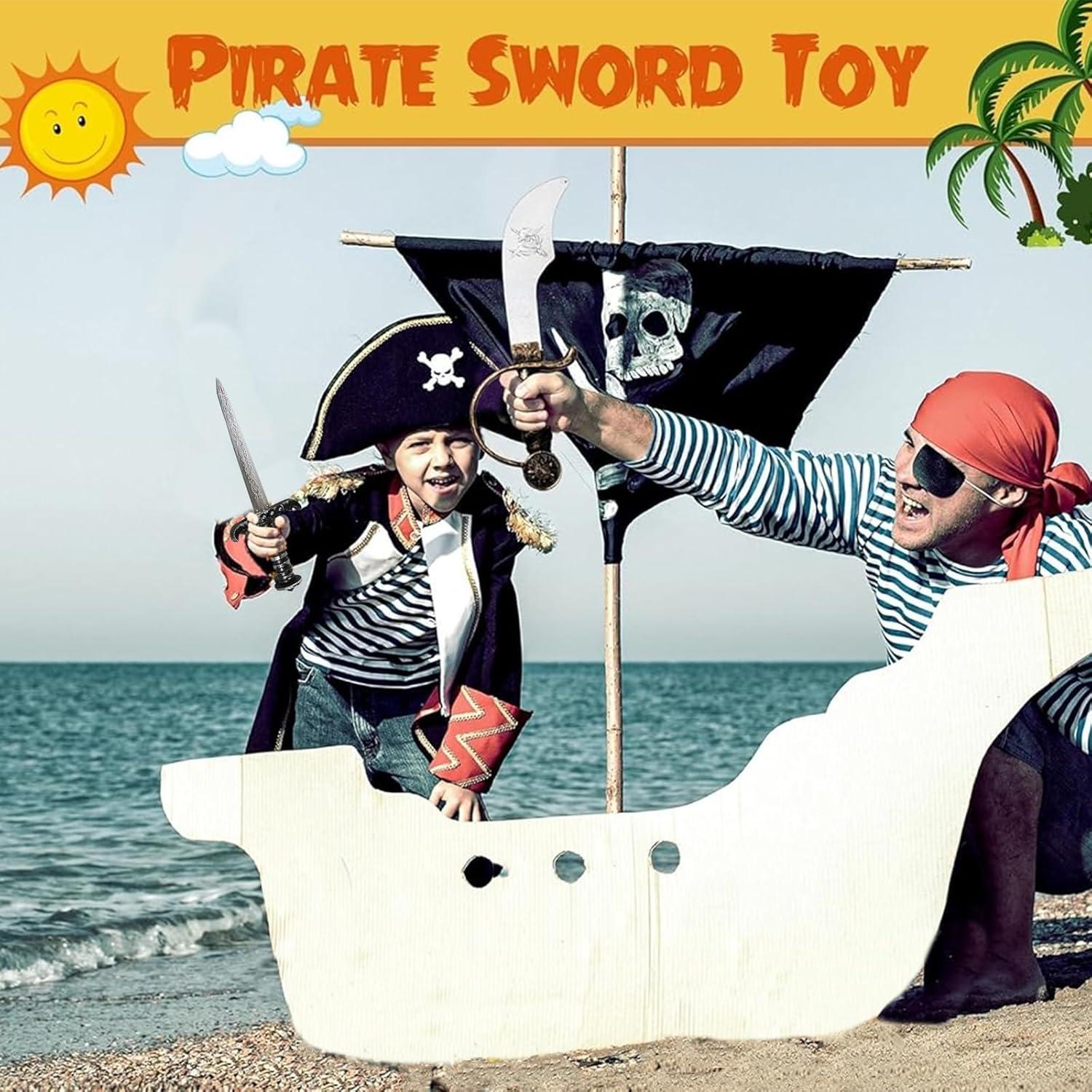 Piratenschwert Dolch Spielzeugschwert Antik Silber 2 Stück
