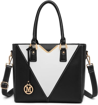 Moderne Graue Handtasche mit V-förmigem Design und vielen Fächern