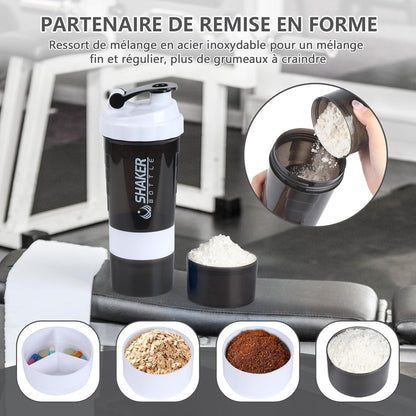 Protein Shaker mit Kugel 500ml Auslaufsicher für Gym und Unterwegs
