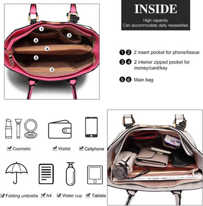 Damen Handtasche Schultertasche Shopper Arbeitstasche Büro V-Design