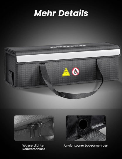 Coicer E-bike Akku Tasche Schutz feuerfeste Box große Batterieaufbewahrung (L-51.8X14.5X15
