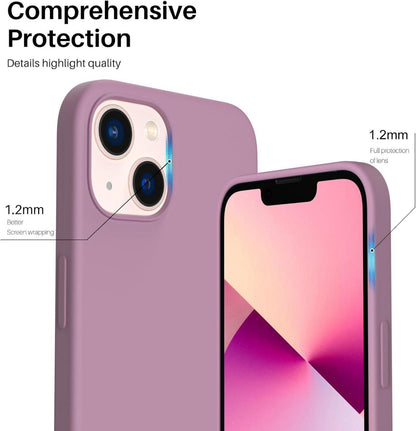 ORNARTO iPhone 13 6,1 Silikon Hülle Voller Schutz Flüssig Lila