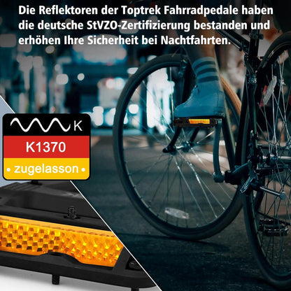 MTB Fahrradpedale StVZO Reflektoren Nylonfaser 3 Lager rutschfest 9/16