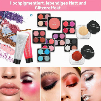Komplettes Teen Make-up Set mit Kosmetiktasche & Pinseln