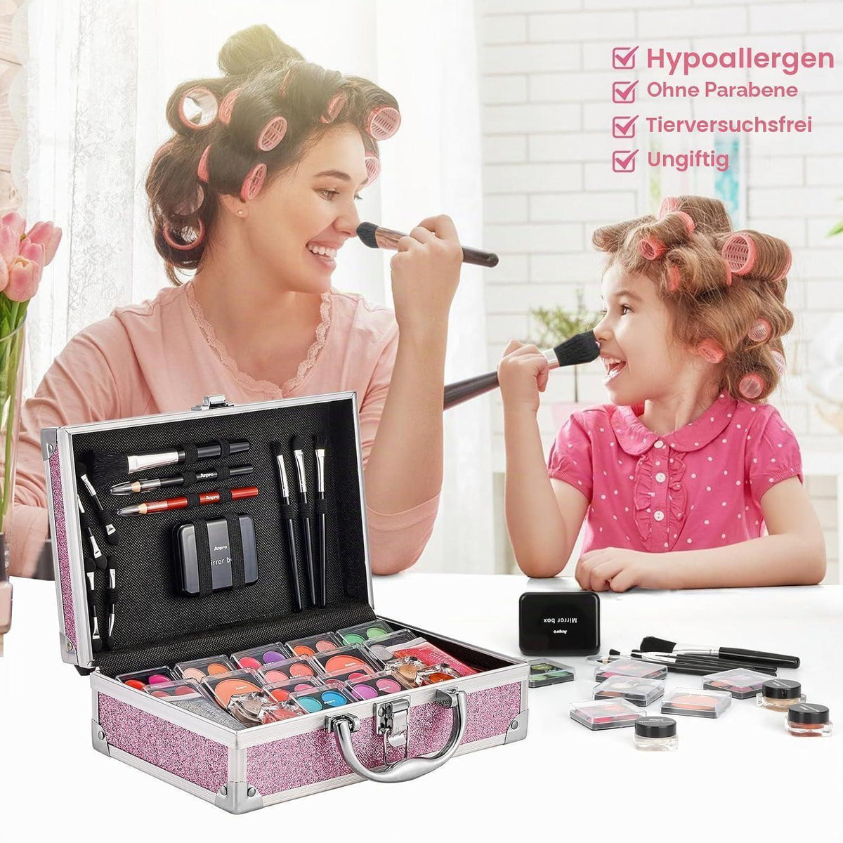 Komplettes Teen Make-up Set mit Kosmetiktasche & Pinseln