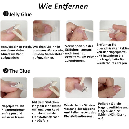 24 Press On Nails Kurz Rosa - Glänzend & Elegant zum Aufkleben
