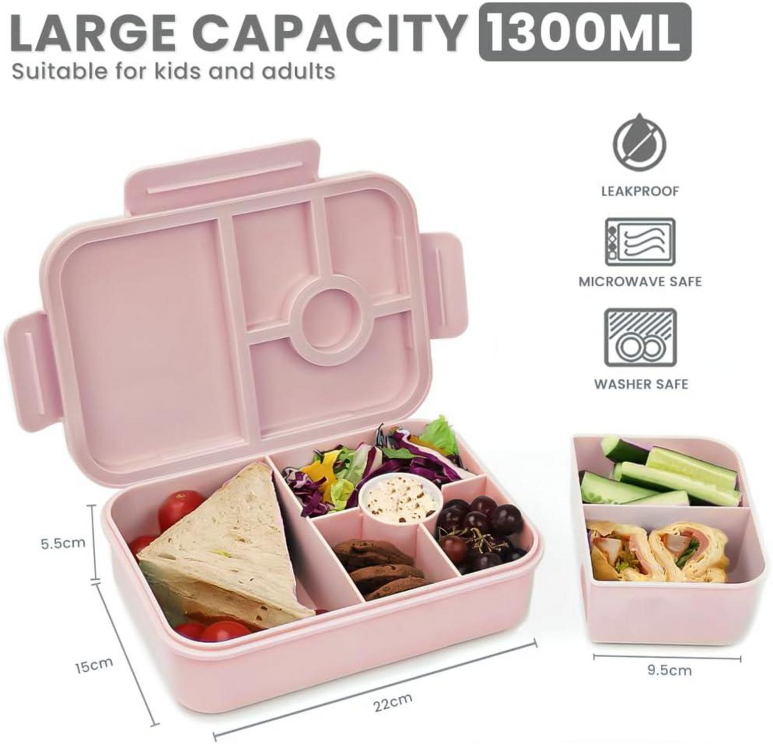 Bugucat Lunchbox Kinder 1300ML 2Set BPA-Frei GRosa
