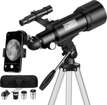 Teleskop Astronomie 70/400mm Profi mit 5x24 Sucherfernrohr und Stativ