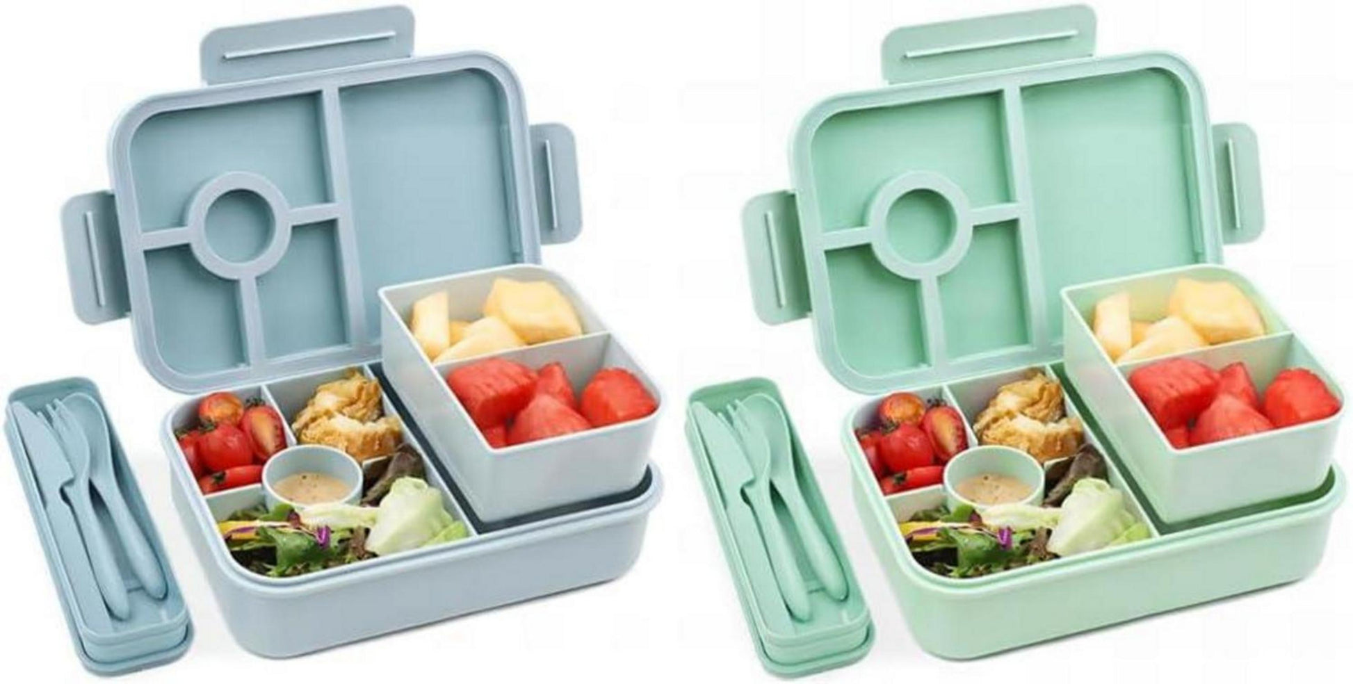 Bugucat Lunchbox Brotdose Kinder Bento Box 1300ML 2er Set BPA-Frei