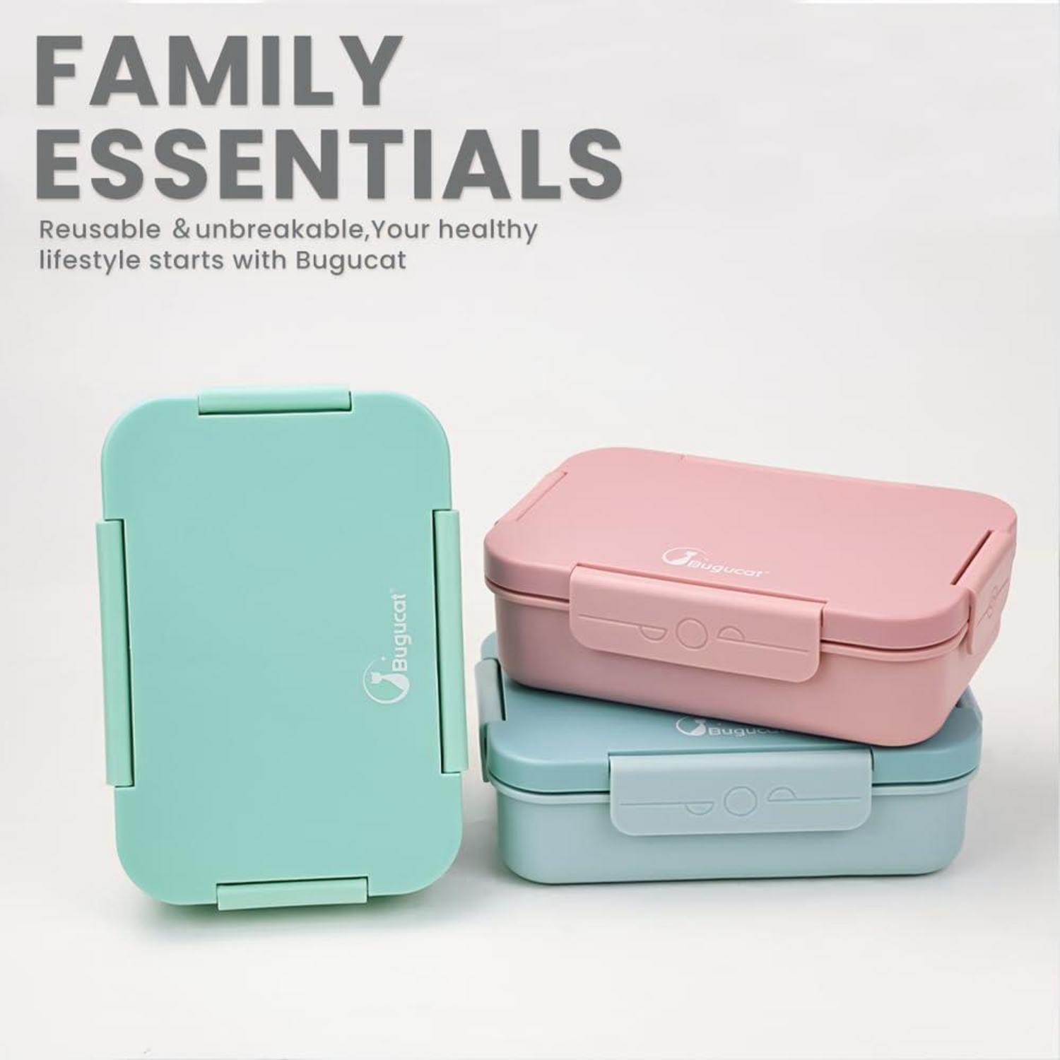 Lunchbox Kinder 1300ML 2 Set Brotdose 5 Fächer BPA-Frei Blau
