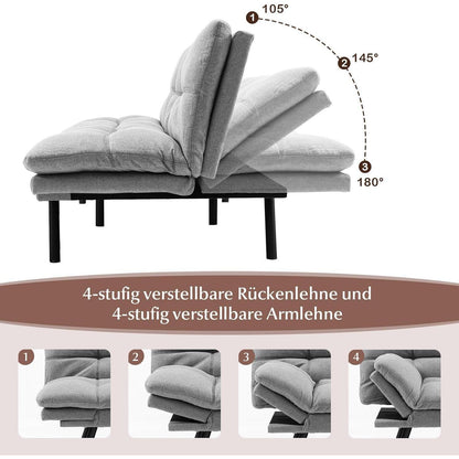 GOPLUS Schlafsofa 2-Sitzer mit verstellbarer Rückenlehne
