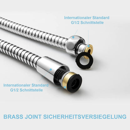 Duschschlauch 1,6m Edelstahl Hochdruck Brauseschlauch Chrom